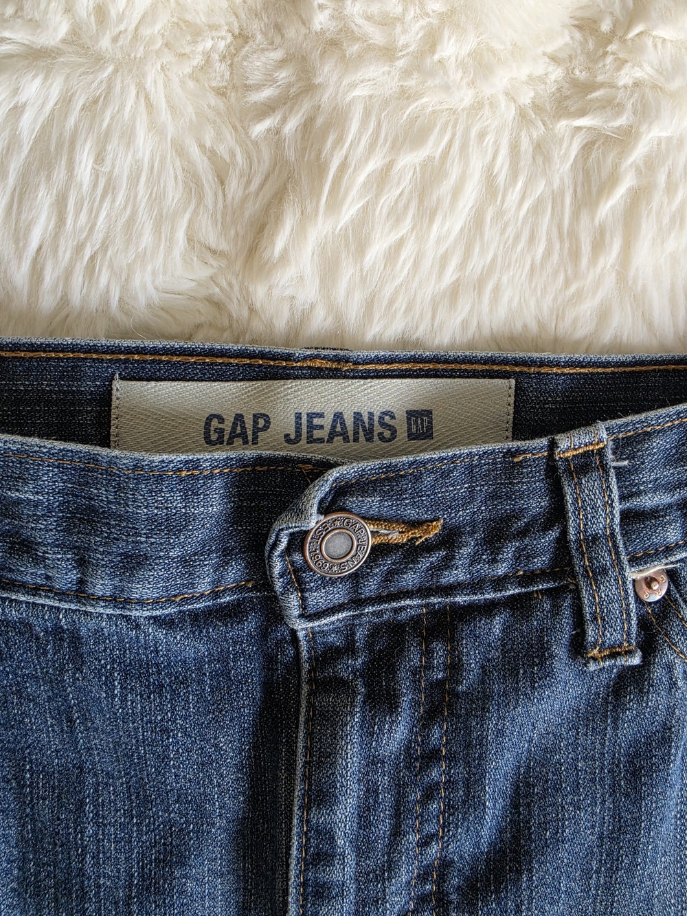 Vintage GAP Denim Midi Skirt with Front Slit - Blue - Picture 7 of 11